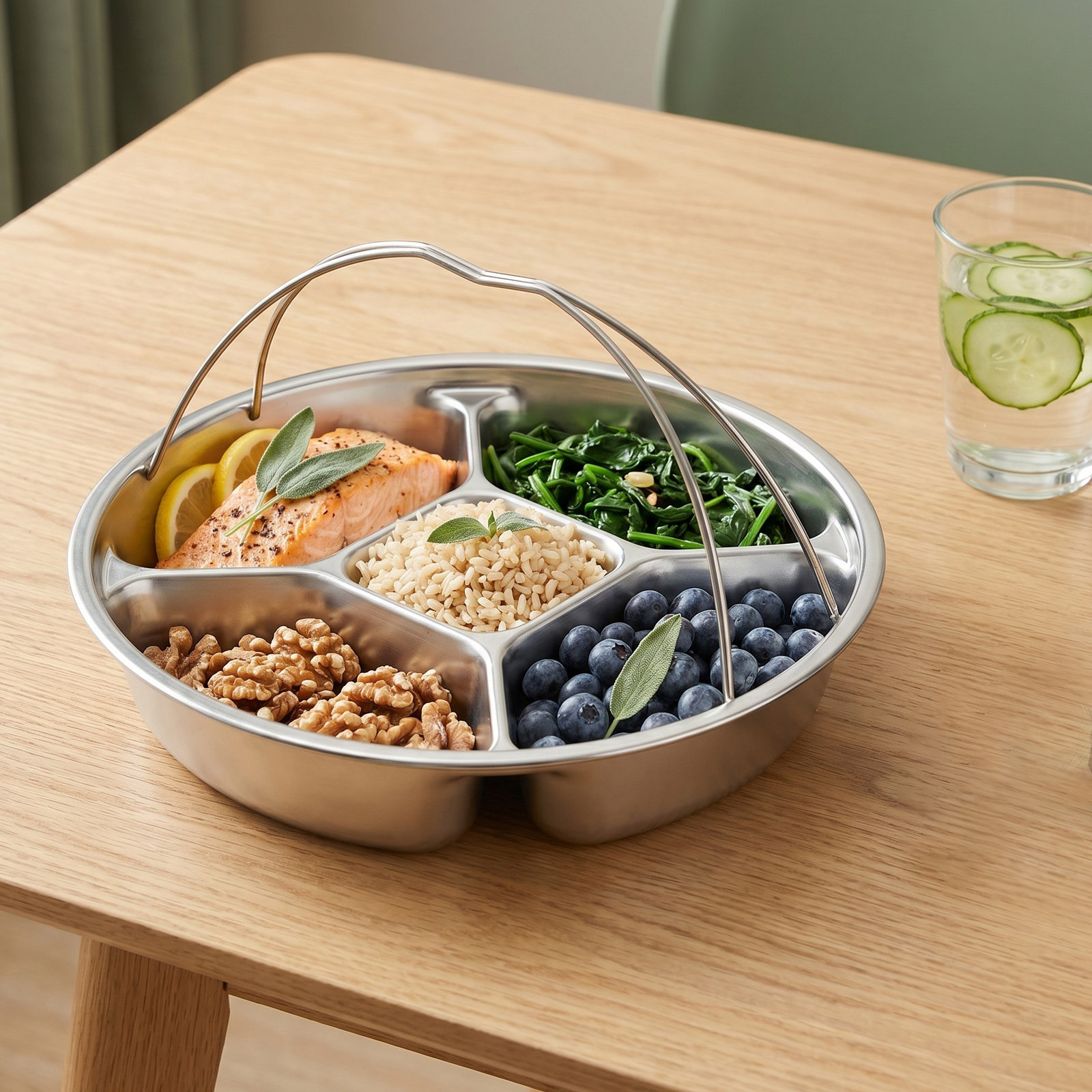 Stainless Steel Divided Servin - đánh giá và giá Healthy Snacks Food